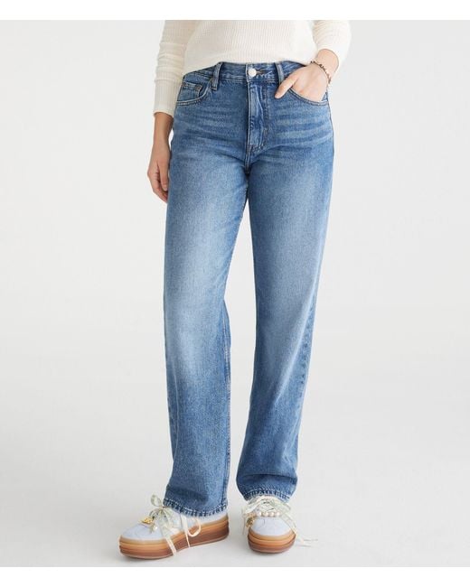 Aéropostale Blue High-Rise Baggy Jean