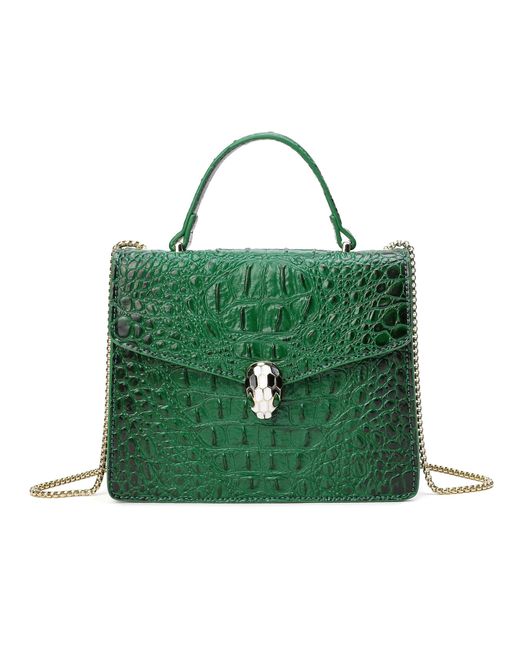 Tiffany & Fred Alligator Embossed Leather Satchel/Shoulder Bag