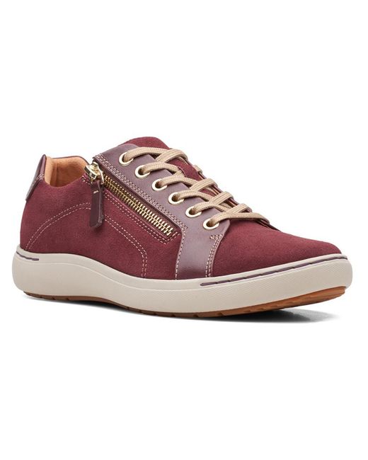 Clarks Pink Nalle Lace Suede Lifestyle Casual And Fashion Sneakers