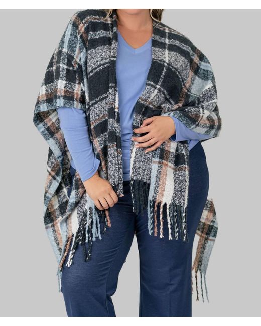 Echo Blue Boucle Ruana Capes