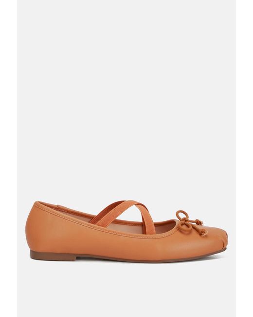 LONDON RAG Brown Leina Recycled Faux Leather Ballet Flats