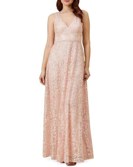 Adrianna Papell Natural Lace Sleeveless Evening Dress