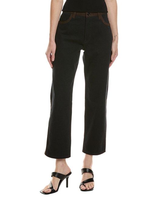 FRAME Black The Equestrian Straight Suede Pant