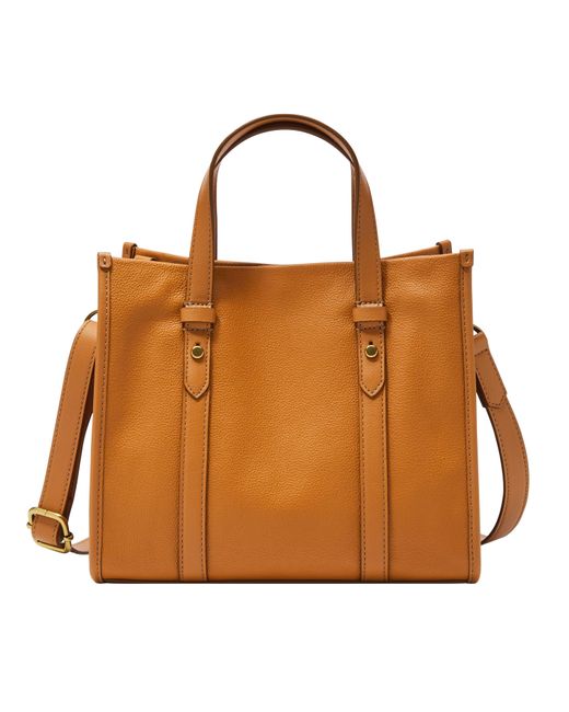 Fossil Kingston Leather Satchel in Brown Lyst