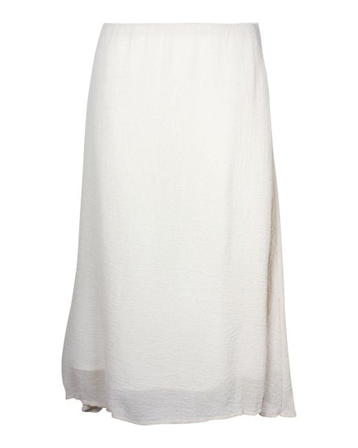 Mansur Gavriel White Textured Midi Skirt