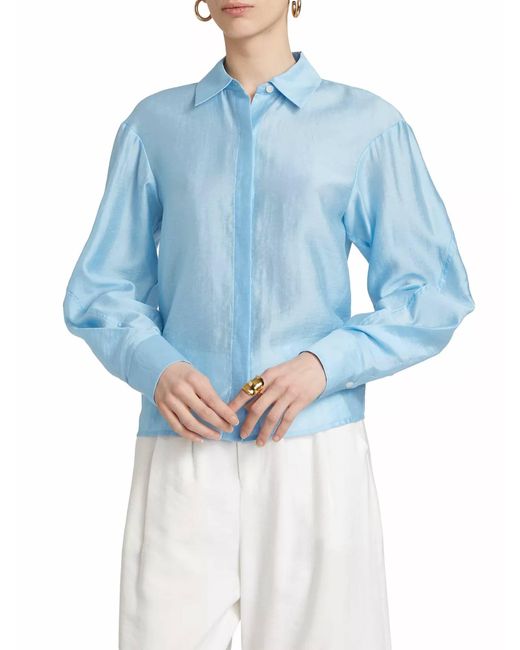 10 Crosby Derek Lam Blue Juni Button Down Blouse