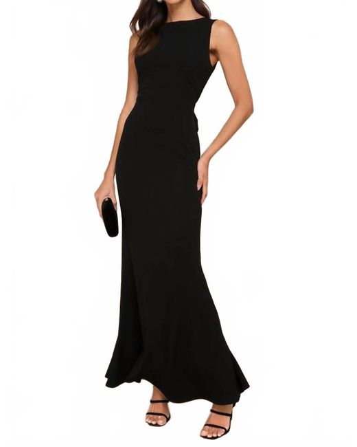 Lulus Black Exquisite Refinement Bow Ruffled Maxi Dress
