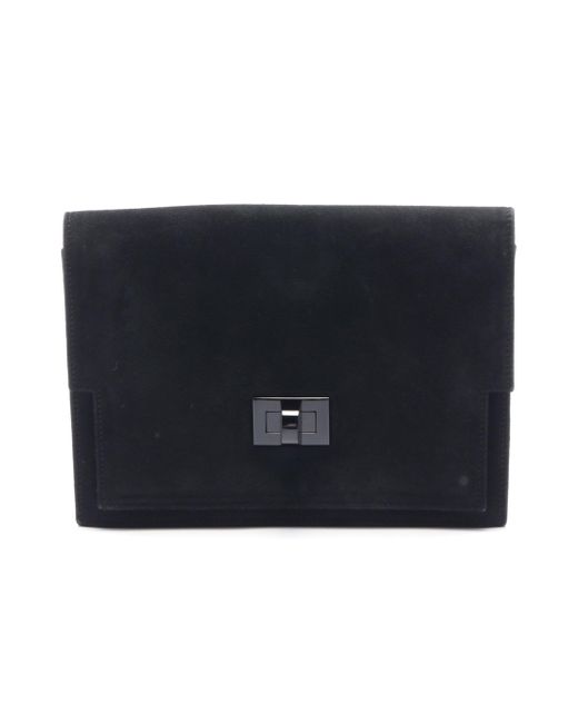 Hermès Black Clutch Bag Debris Hardware Turn Lock □f Stamp Manufactured Around 2002