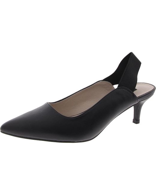 French Connection Black Stretch Kitten Heels