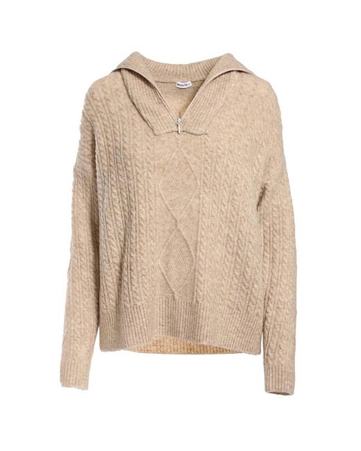Minnie Rose Natural Cuddle Cable Half Zip Pullover
