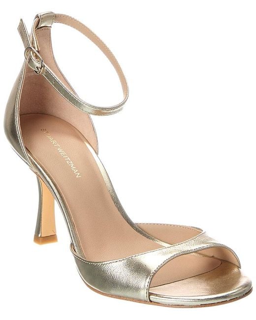 Stuart Weitzman Metallic Isla 75 Leather Sandal