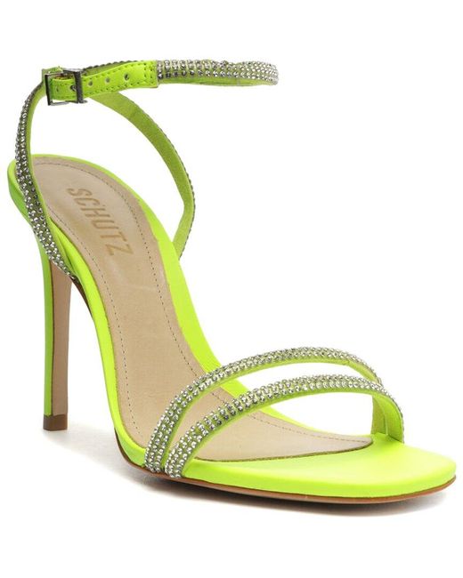 SCHUTZ SHOES Green Altina Glam Patent Sandal