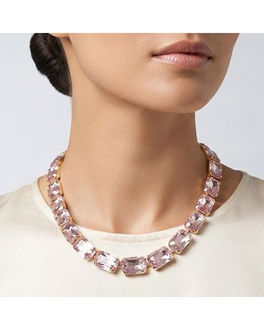 Fashnzfab Natural Rectangular Gem Cluster Link Evening Necklace