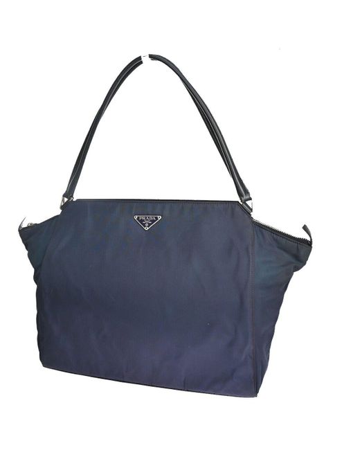 Prada Blue Tessuto Synthetic Shopper Bag (pre-owned)