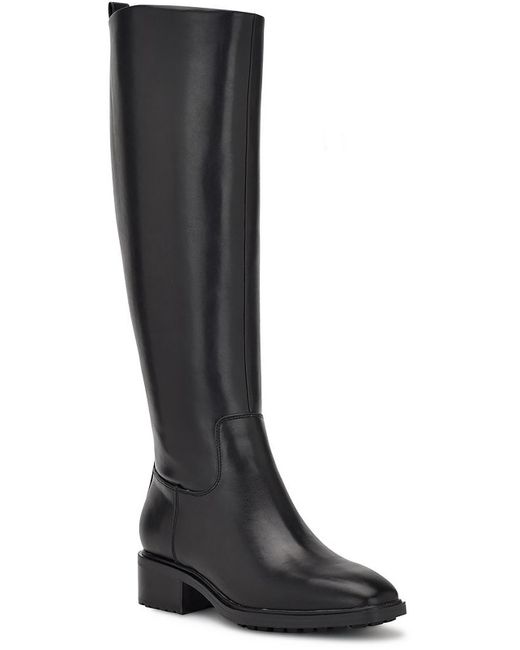 Nine West Faux Leather Riding Kneehigh Boots in Black Lyst