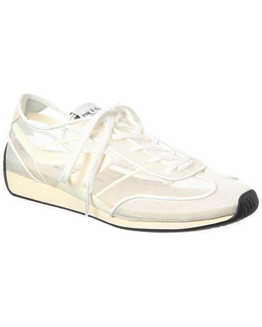 Rag & Bone White Retro Runner Slim Mesh & Leather Sneaker