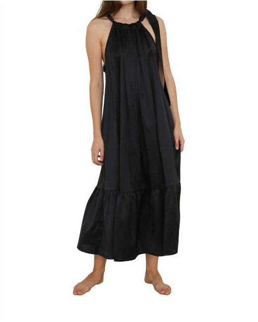 Monica Nera Black Belinda Maxi Silk Dress