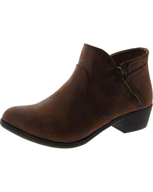 Sun & Stone Brown Abby Padded Insole Block Heel Ankle Boots