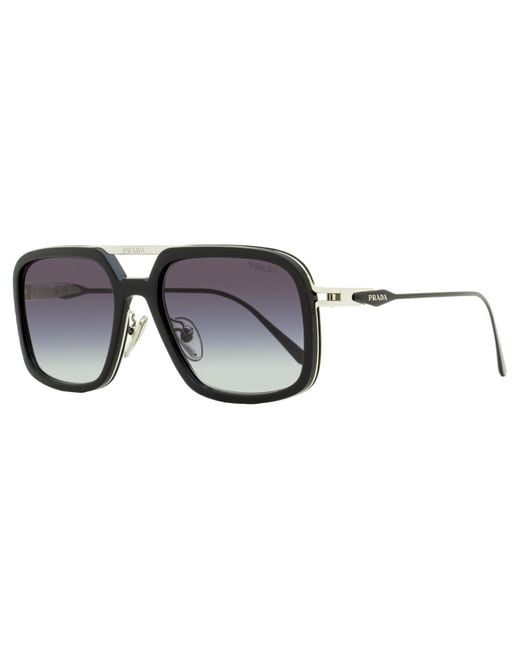 Prada Rectangular Sunglasses Spr57z 1ab09s Black/silver 55mm for men