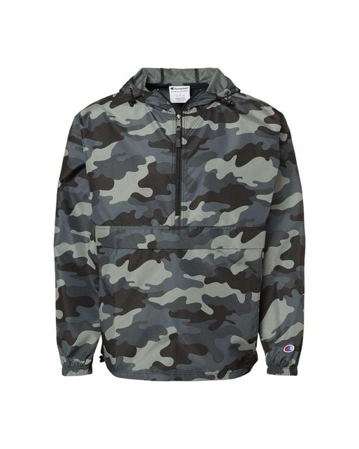 Champion Gray Packable Quarter-Zip Jacket for men