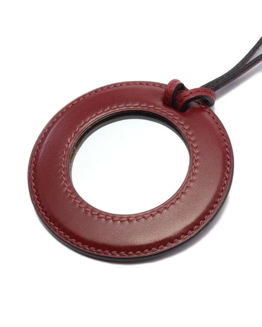 Hermès Red Mirror Pendant Necklace Veau Swift Bordeaux