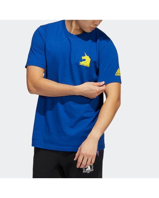 adidas Boston Marathon 2022 Logo Tee in Blue for Men | Lyst