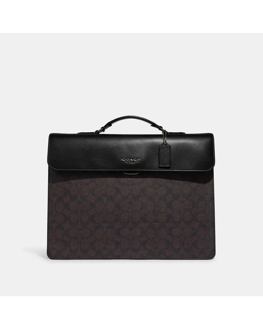 Coach Outlet Graham Flap Brief In Signature Canvas in Black | Lyst
