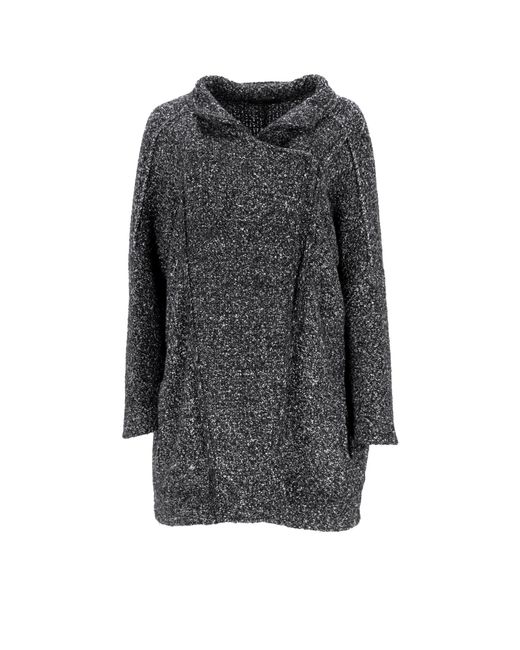 Maje Gray Knitted Single-Breasted Coat