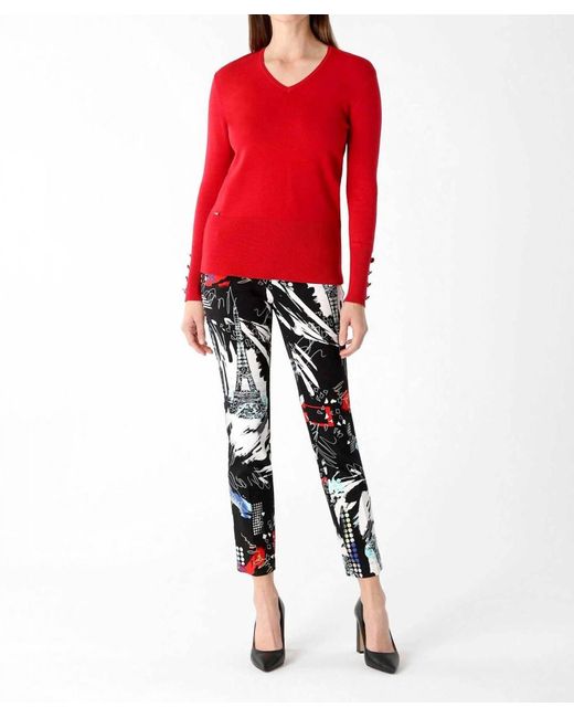 Lisette Red Paris Night Ankle Pant