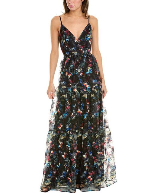 Johnny Was Black Papillon Embroidered Maxi Dress