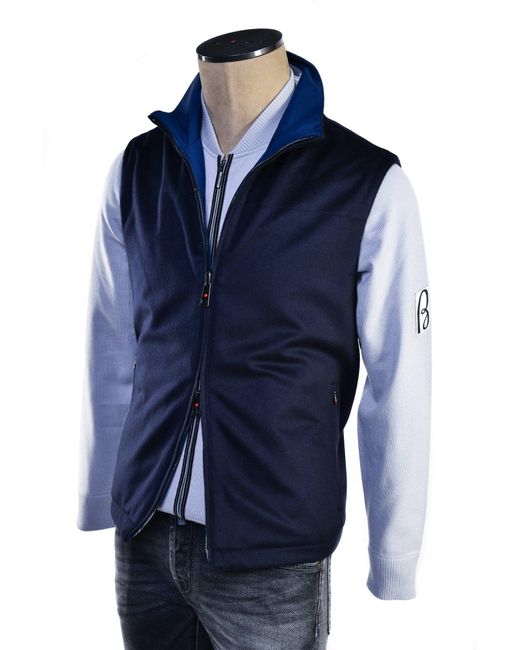 Kiton Blue Kired By Gange Reversible Cashmere Vest for men