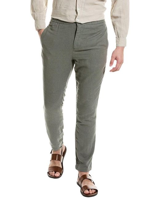 Onia Gray Linen-blend Pant for men
