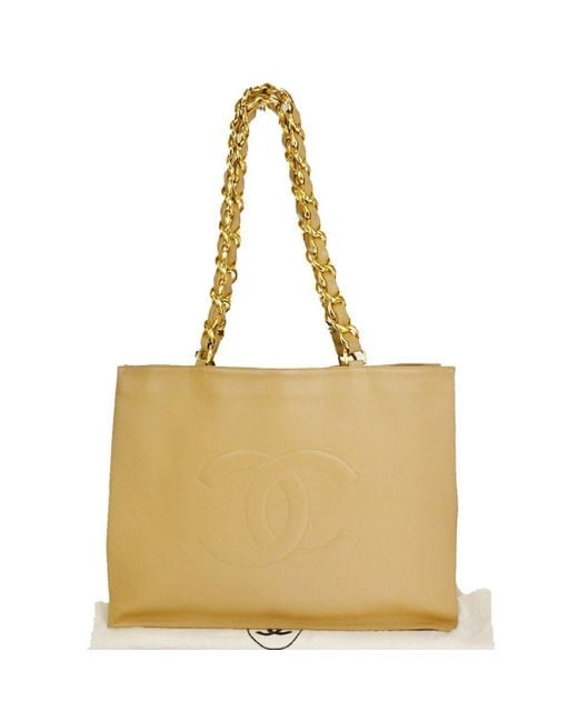 Chanel Metallic Shopping Leather Shoulder Bag (pre-owned)