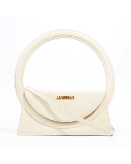 Jacquemus White Le Sac Rond Ivory Leather