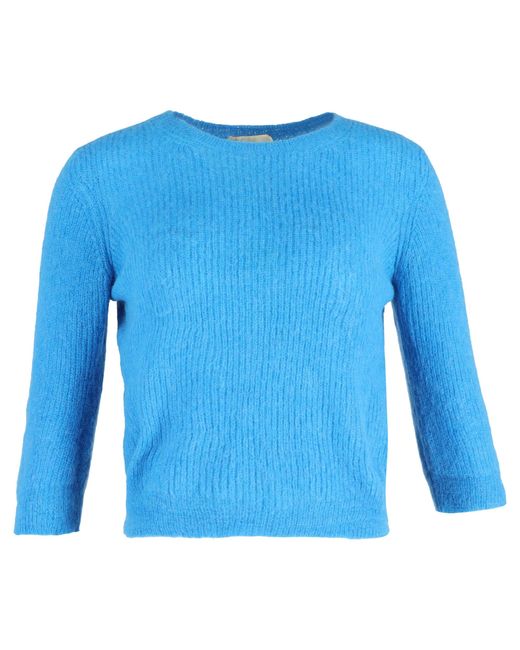 Maje Blue Marcel Ribbed Sweater