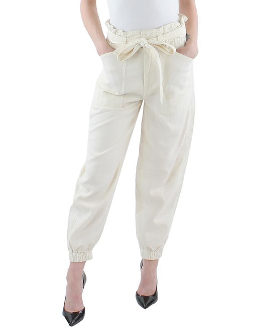 Polo Ralph Lauren Natural Linen Ankle Paperbag Pants