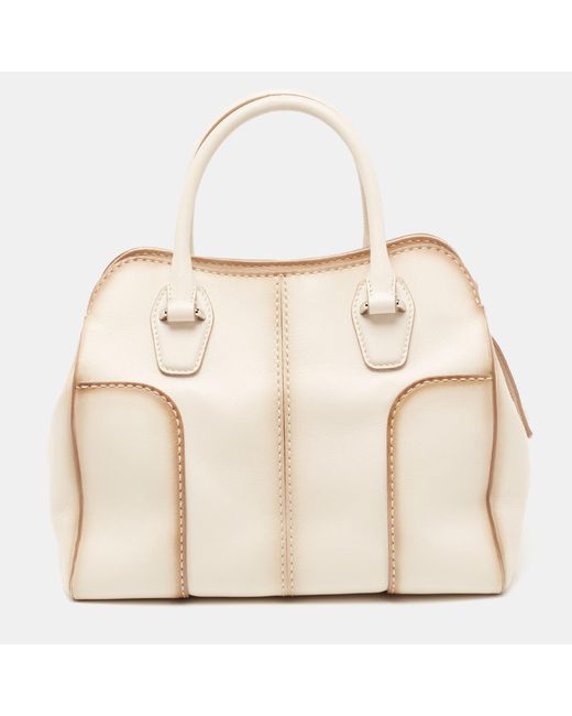 Tod's Natural Powder Leather Tote