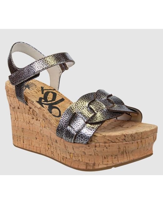 Otbt Metallic Charleston Wedge Sandals
