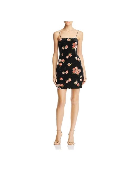 Aqua Velvet Floral Slip Dress in Black Lyst