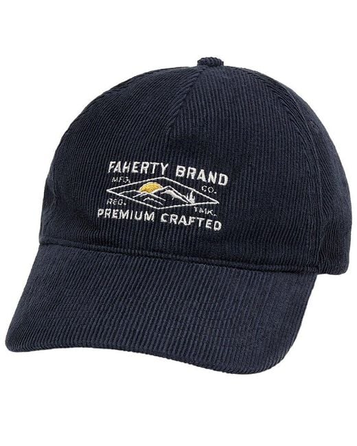 Faherty Brand Blue Corduroy Patch Hat for men