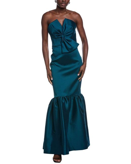 Aidan Mattox Women's Blue Solid Gown Aidan Mattox Women's Blue Solid Gown
