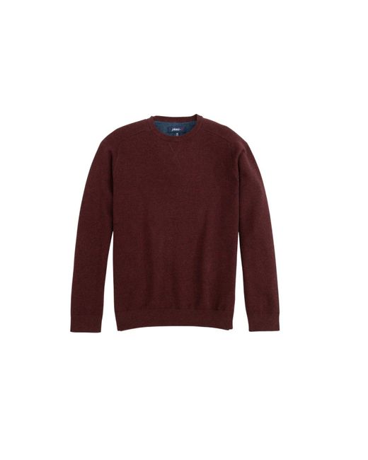 Johnnie-o Red Medlin Cotton Blend Crewneck Sweater for men