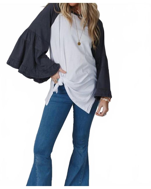 Lamade Blue Baseball Bell Sleeve Tee