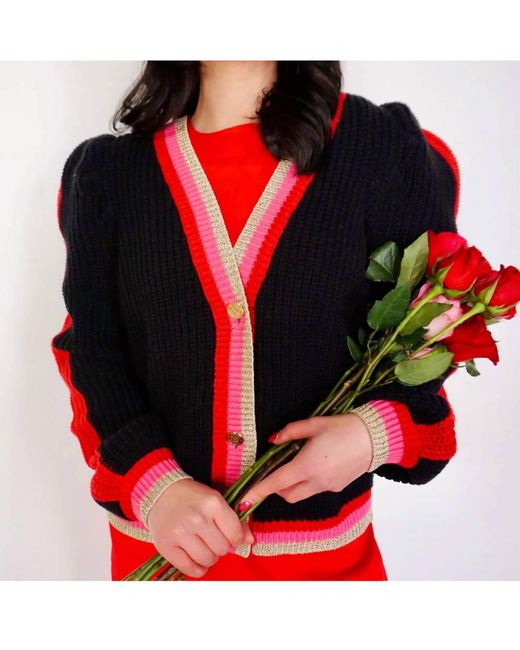 Emily Mccarthy Red Fairy Lights Cardigan