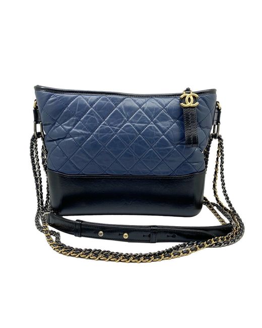Chanel Blue Gabrielle Leather Shoulder Bag (pre-owned)