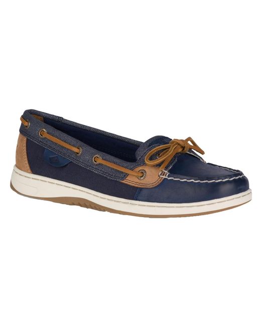 Sperry Top-Sider Blue Angelfish Leather Slip On Boat Shoes