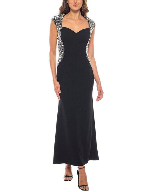 Marina Black Beaded Gown