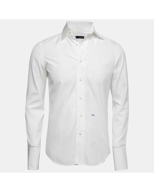 DSquared² White Cotton Button Front Shirt for men