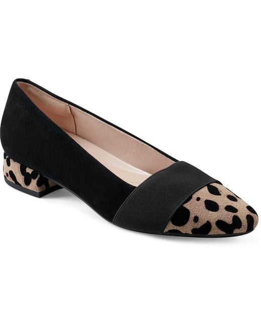 Easy Spirit Black Casta Leather Pointed Toe Pumps