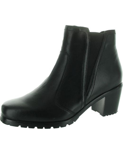 David Tate Black Energy Block Heel Faux Leather Ankle Boots